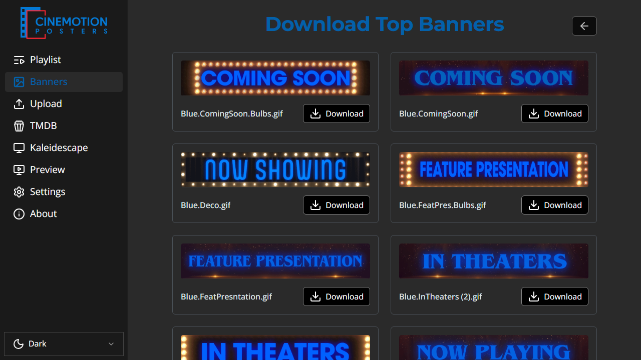 The top banners catalog