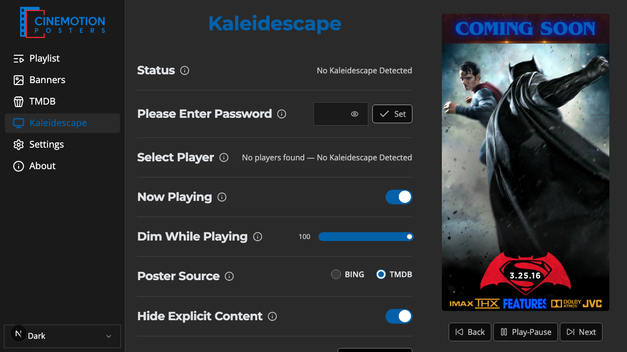 The Kaleidescape page