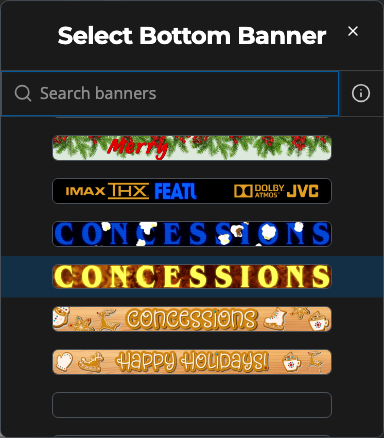 The Kaleidescape bottom banner picker