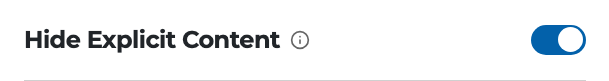 The Hide Explicit Content control on Kaleidescape