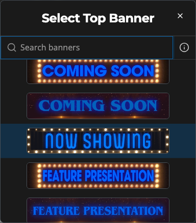 The Kaleidescape top banner picker
