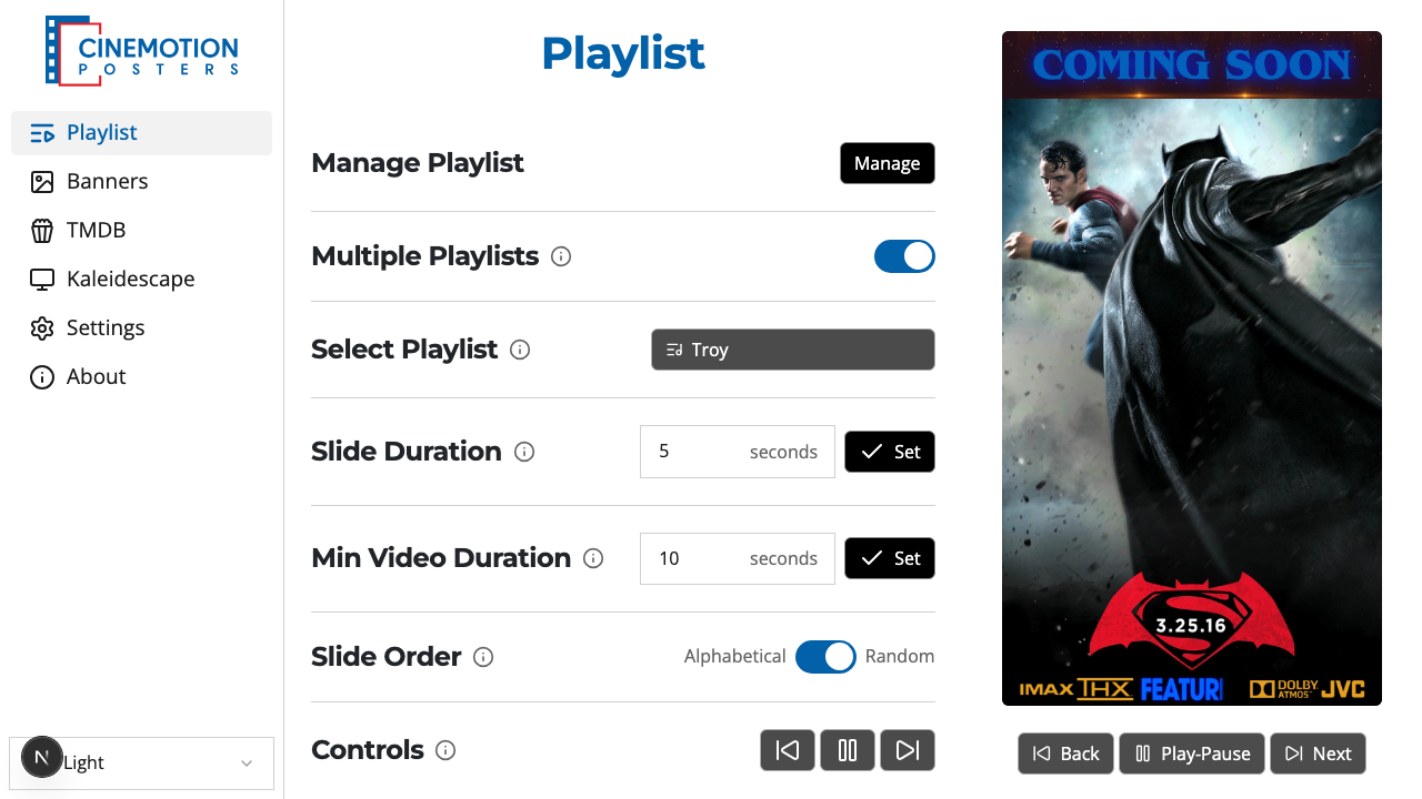 Playlist screen