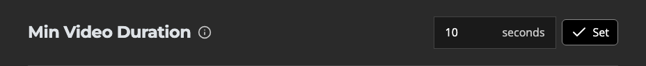 The Min Video Duration control on Playlist
