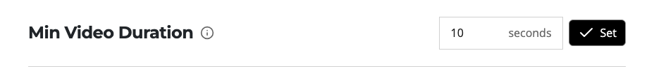 The Min Video Duration control on Playlist
