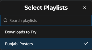 The playlist picker