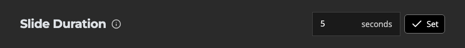 The Slide Duration control on Playlist