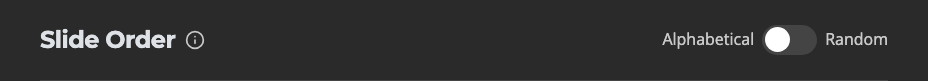 The Slide Order control on Playlist