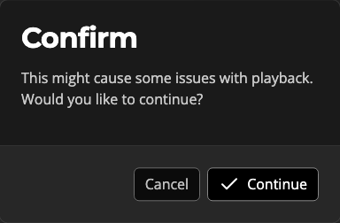 The Force 1080p confirmation prompt