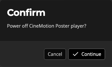 The power-off confirmation prompt