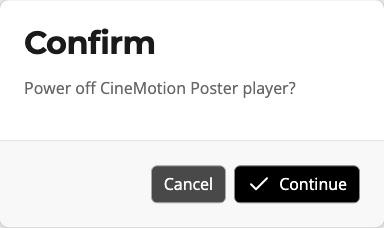 The power-off confirmation prompt