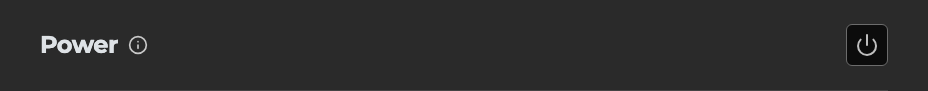The Power control in Settings