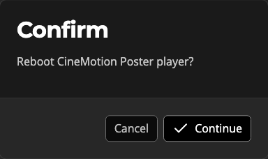 The reboot confirmation prompt