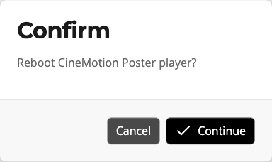 The reboot confirmation prompt