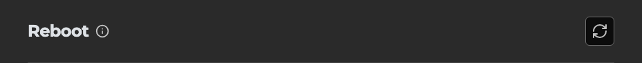 The Reboot control in Settings