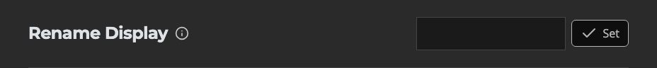 The Rename Display control in Settings