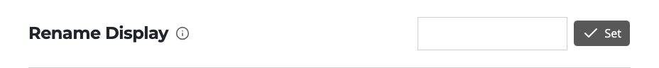 The Rename Display control in Settings