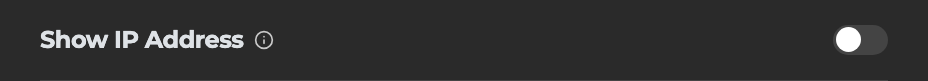 The Show IP Address control in Settings