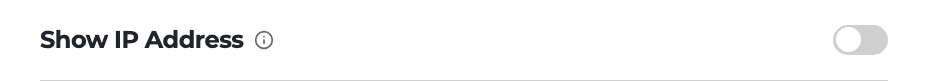 The Show IP Address control in Settings