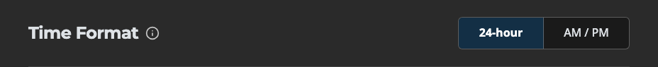The Time Format control in Settings