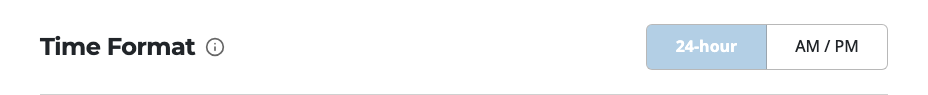 The Time Format control in Settings