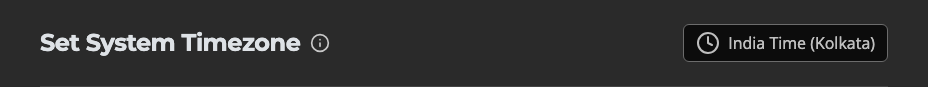 The Set System Timezone control in Settings