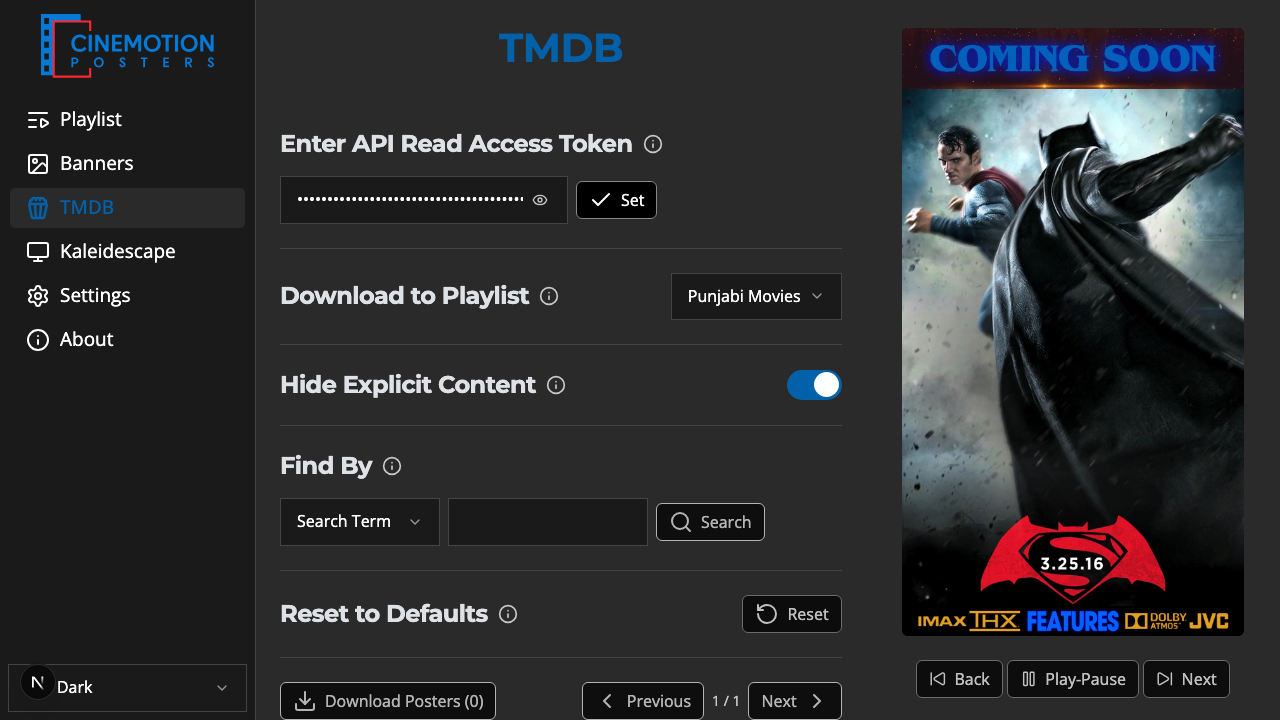 The TMDB page